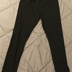 Black Straight Leg Pants with Matte Finish